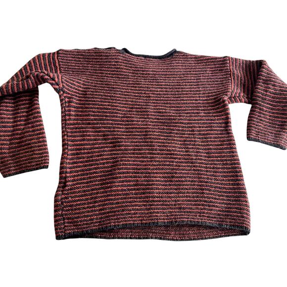 Babe & Tess boys alpaca blend grey burnt orange stripe sweater size 3 - Picture 3 of 7